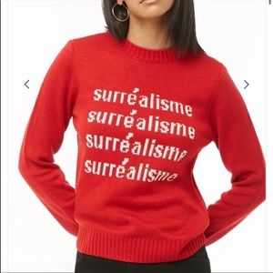 Red “surrealisme” sweater nwt ✨